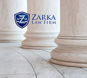 Zarka Law Firm logo with pillars